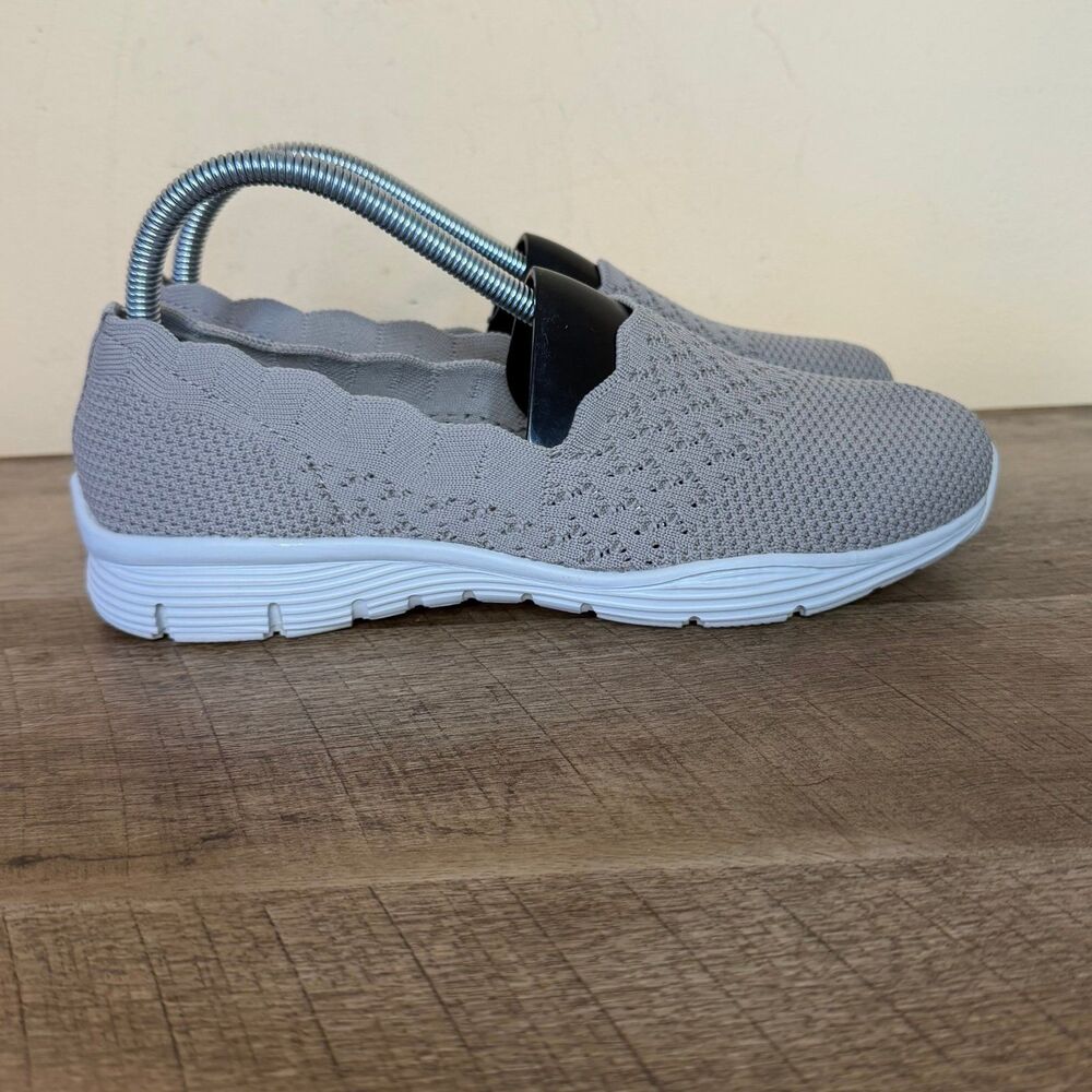 Skechers Shoes Womens 8.5 Seager Stat Memory Foam Slip Ons 49481 Taupe Fabric - Picture 3 of 8